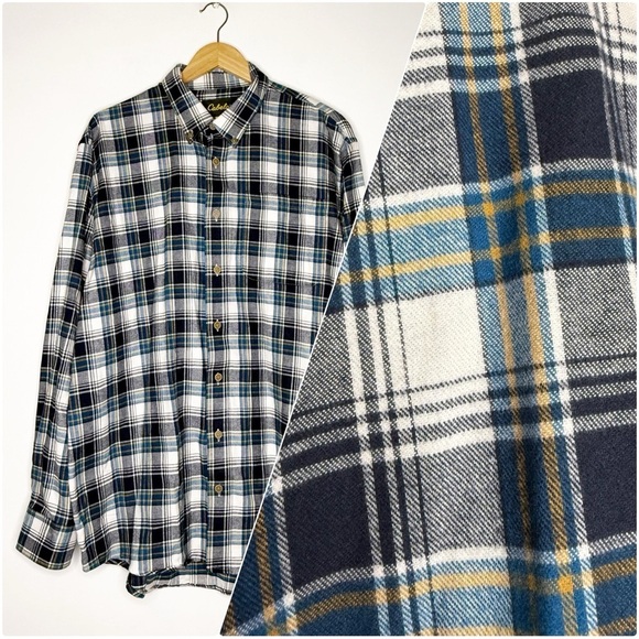 Cabela’s Plaid Long Sleeve Button Front Mens Flannel Shirt Size XL Tall - Picture 1 of 5